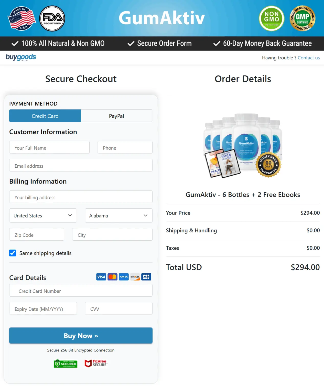 GumAktiv secure checkout